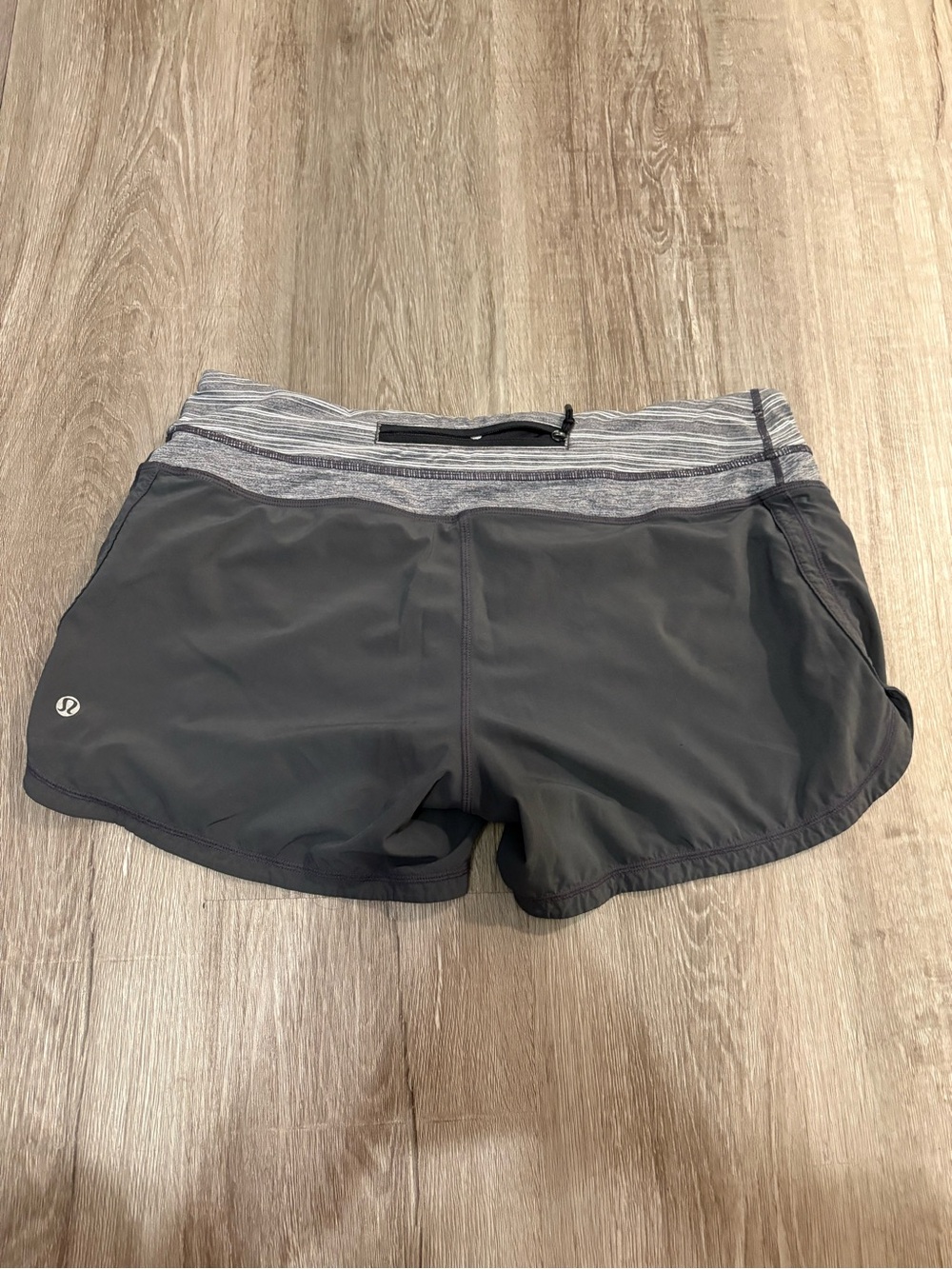 lululemon athletica dark grey  Shorts with Heathered Gray Waistband